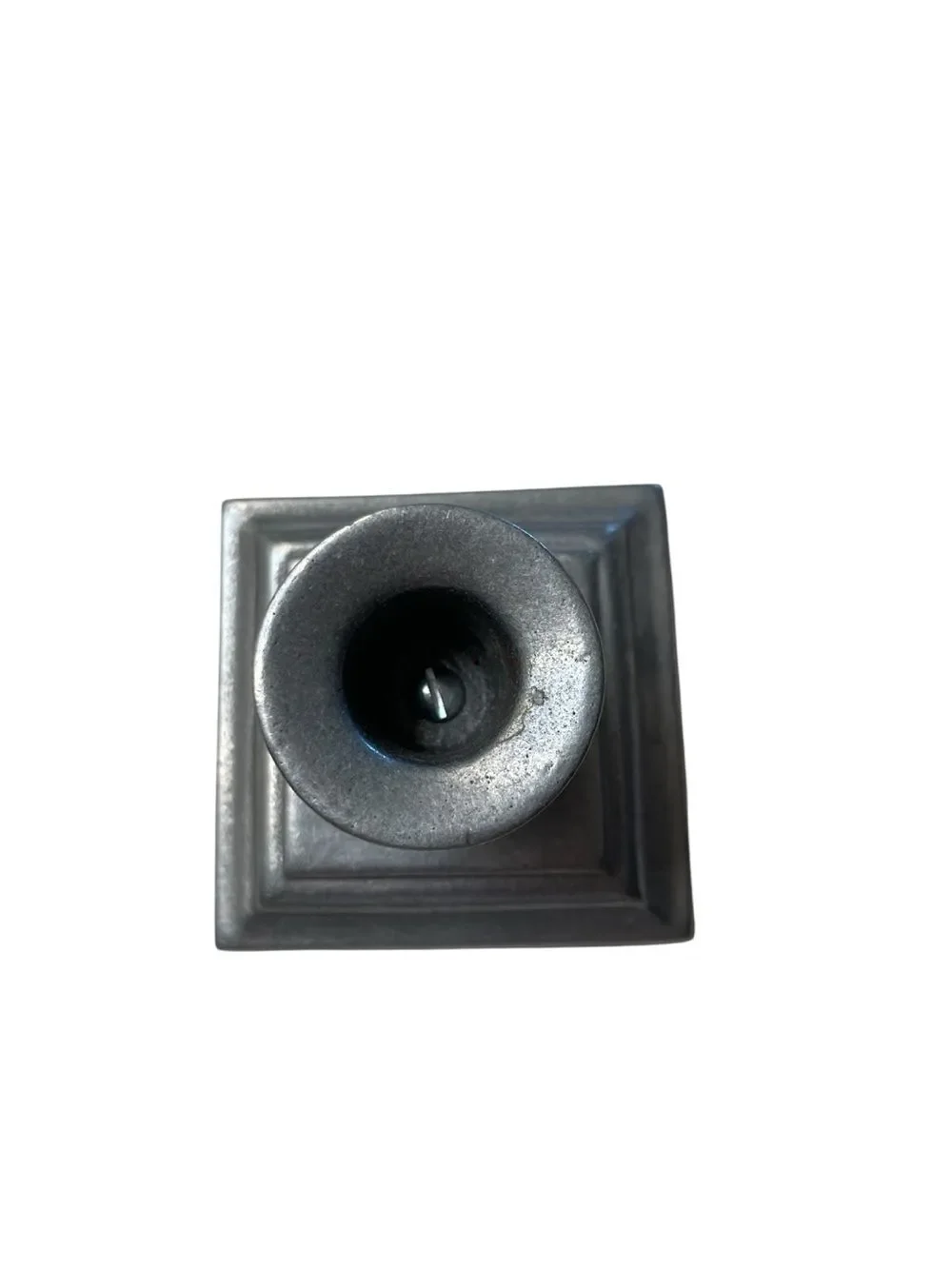 Carson Pewter Single Taper Candle Holder Vintage Square Base Rustic Home Decor